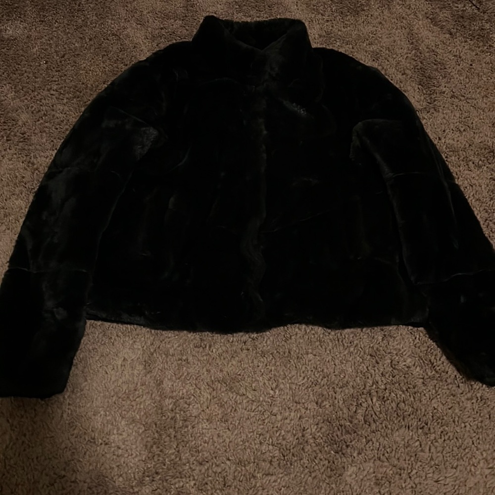 Black fluffy coat